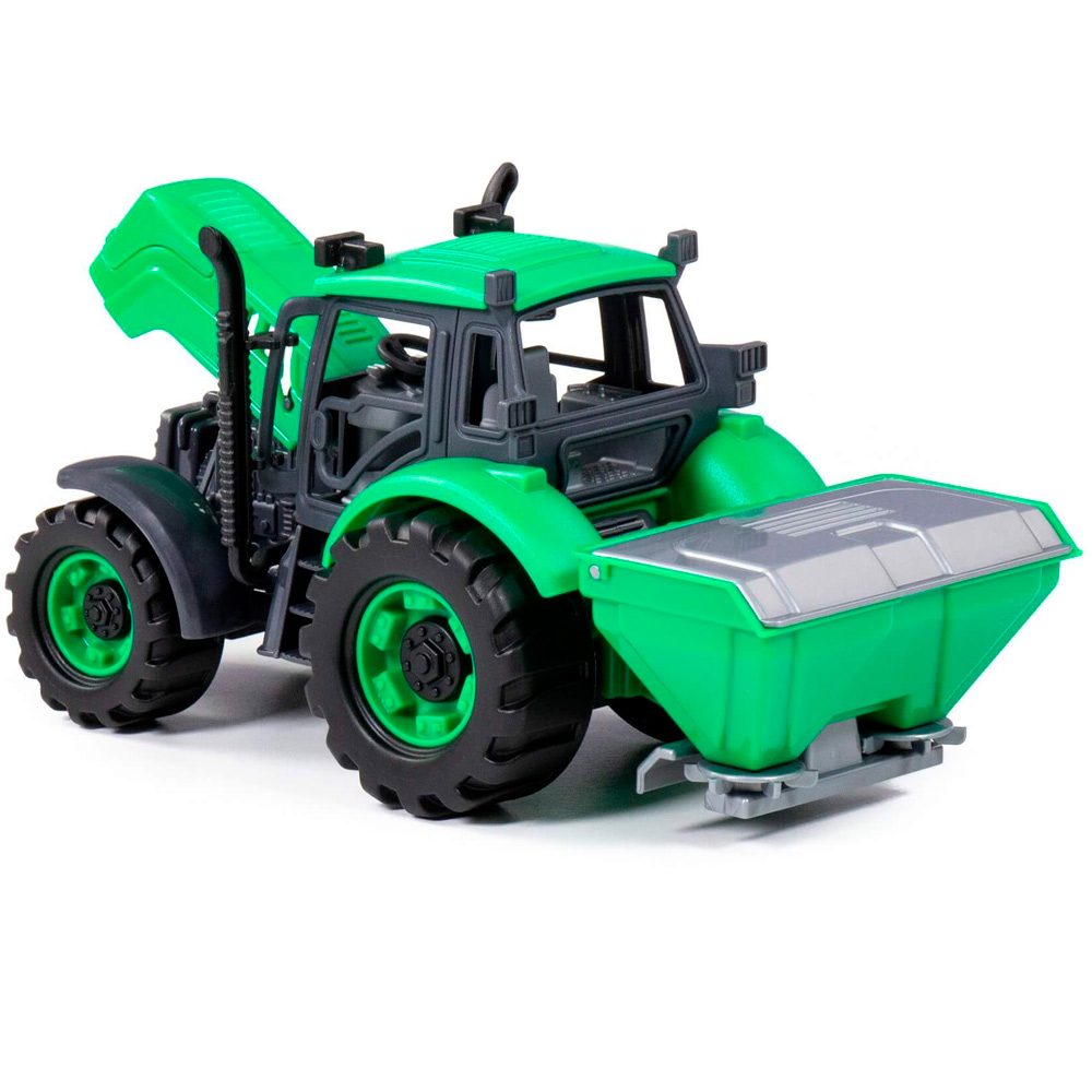 Трактор Прогресс сельскохозяйственный инерц. зелёный в лотке 94179.