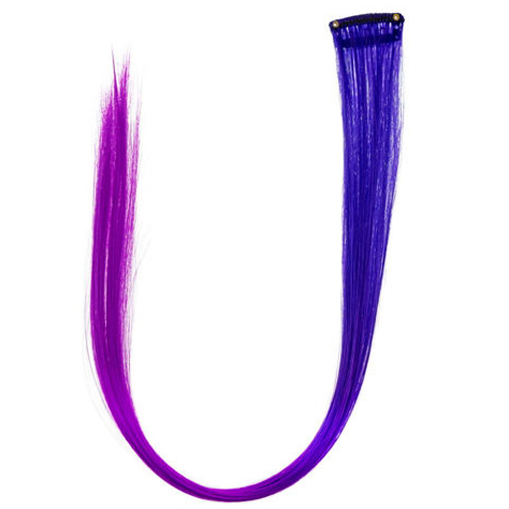 Накладная прядь на заколке, двухцветная, 55 см, фиолетовый градиент Lukky Т22796.
