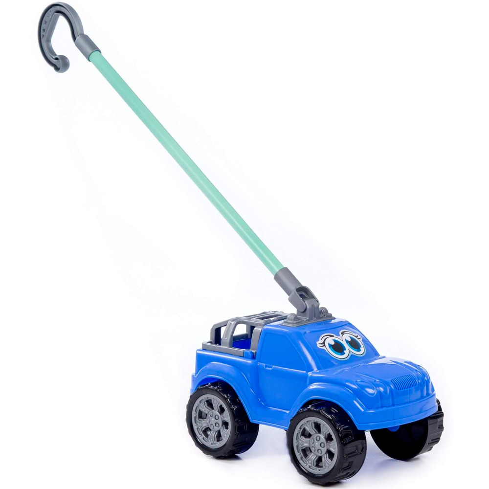Автомобиль-каталка Боби с ручкой синий 75014