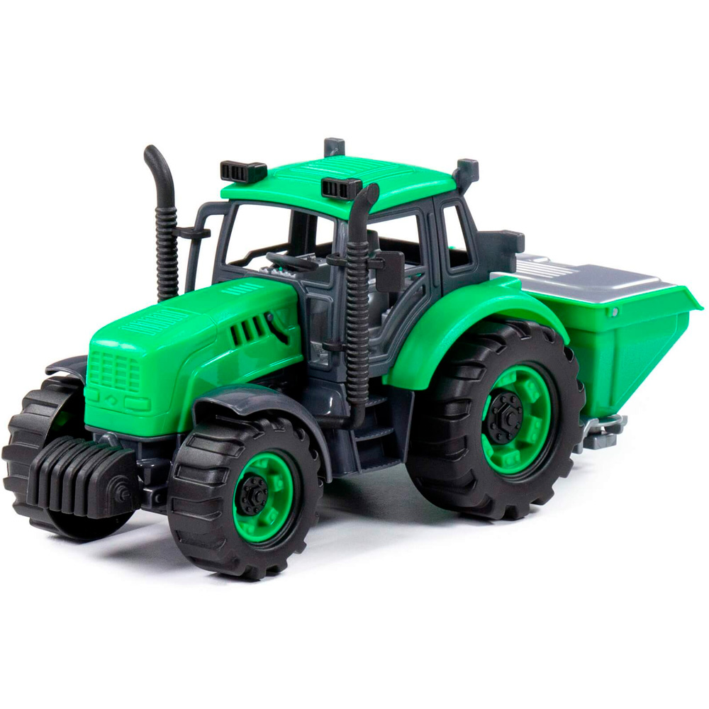 Трактор Прогресс сельскохозяйственный инерц. зелёный в лотке 94179.