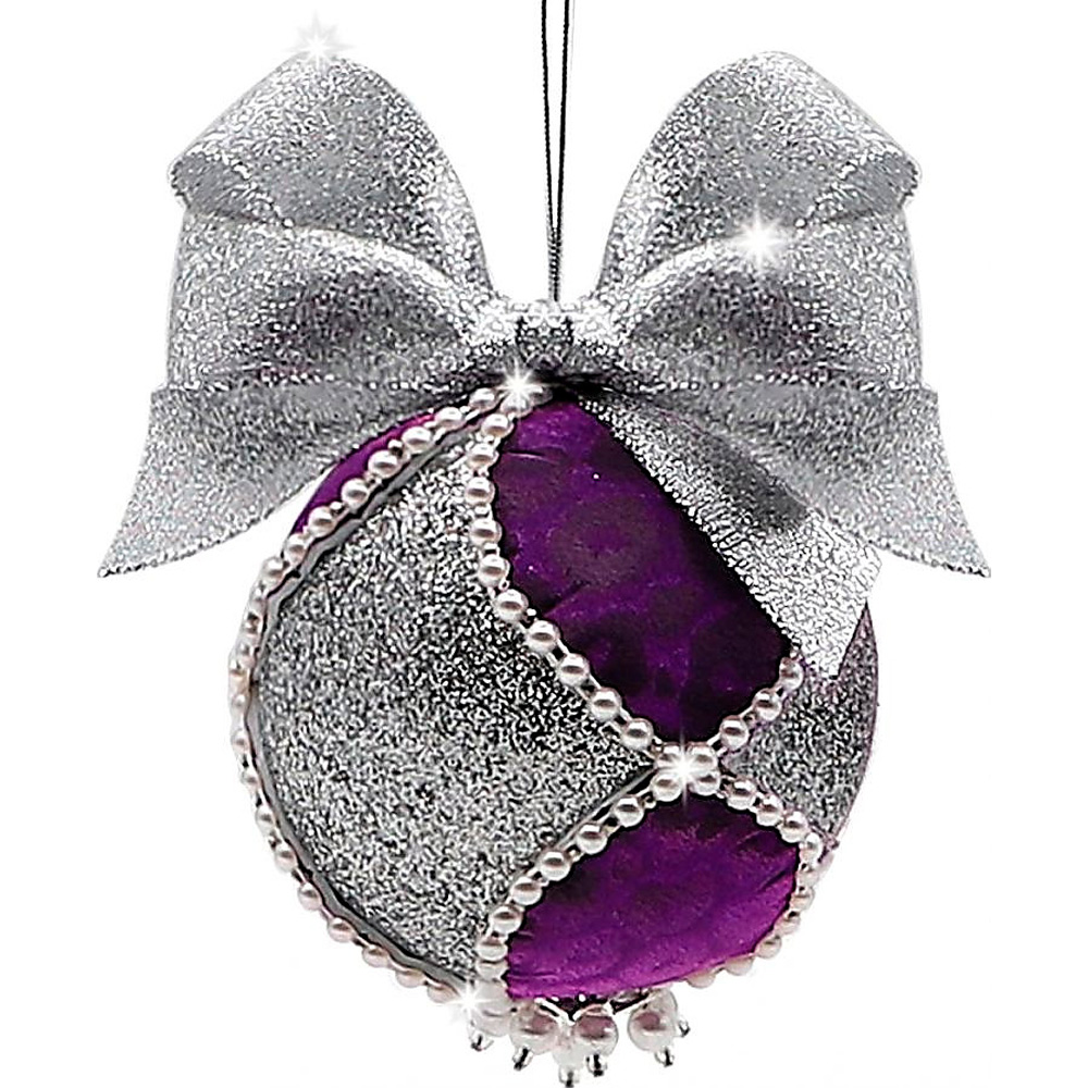 Набор для творчества Новогодний шар из фоамирана фиолетово-серебрянный ШФ-42