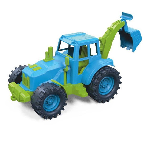 Трактор задний ковш 22см зелено-голубой 22-202-2KSC в сетке.