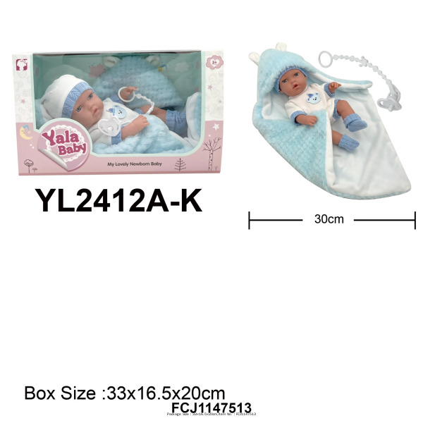 Пупс Yala Baby YL2412A-K в конверте с аксесс. в кор.