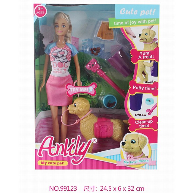 Кукла Anlily 99123 с питомцем и аксесс., в кор.