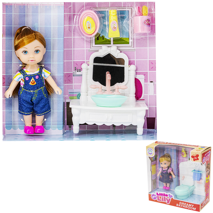 Кукла малышка 86016 в ванной комнате в кор.
