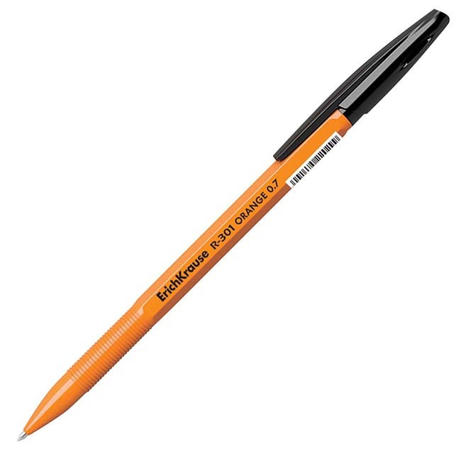 Ручка шарик черный R-301 ORANGE 0.7 Stick 43195 /Erich Krause/