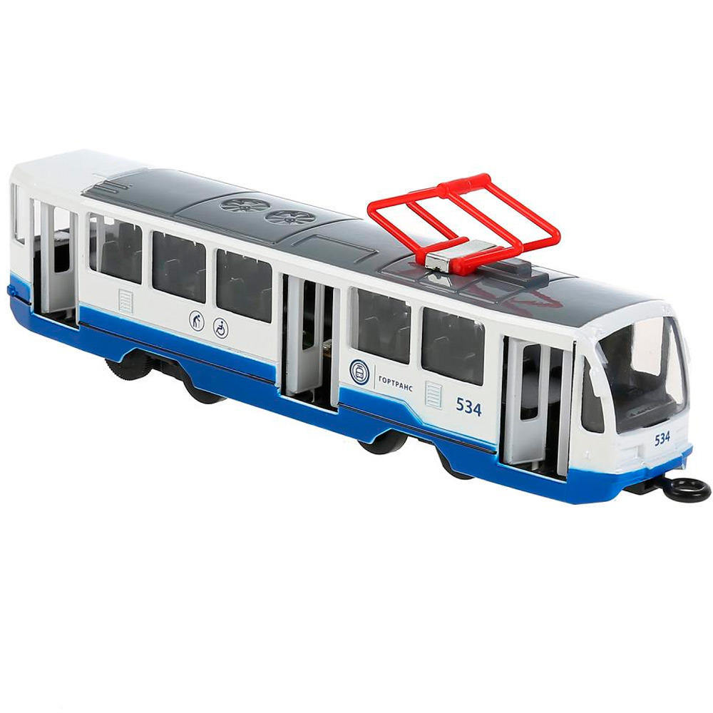 Модель TRAM71403-18SL-BUWH Трамвай белый Технопарк  