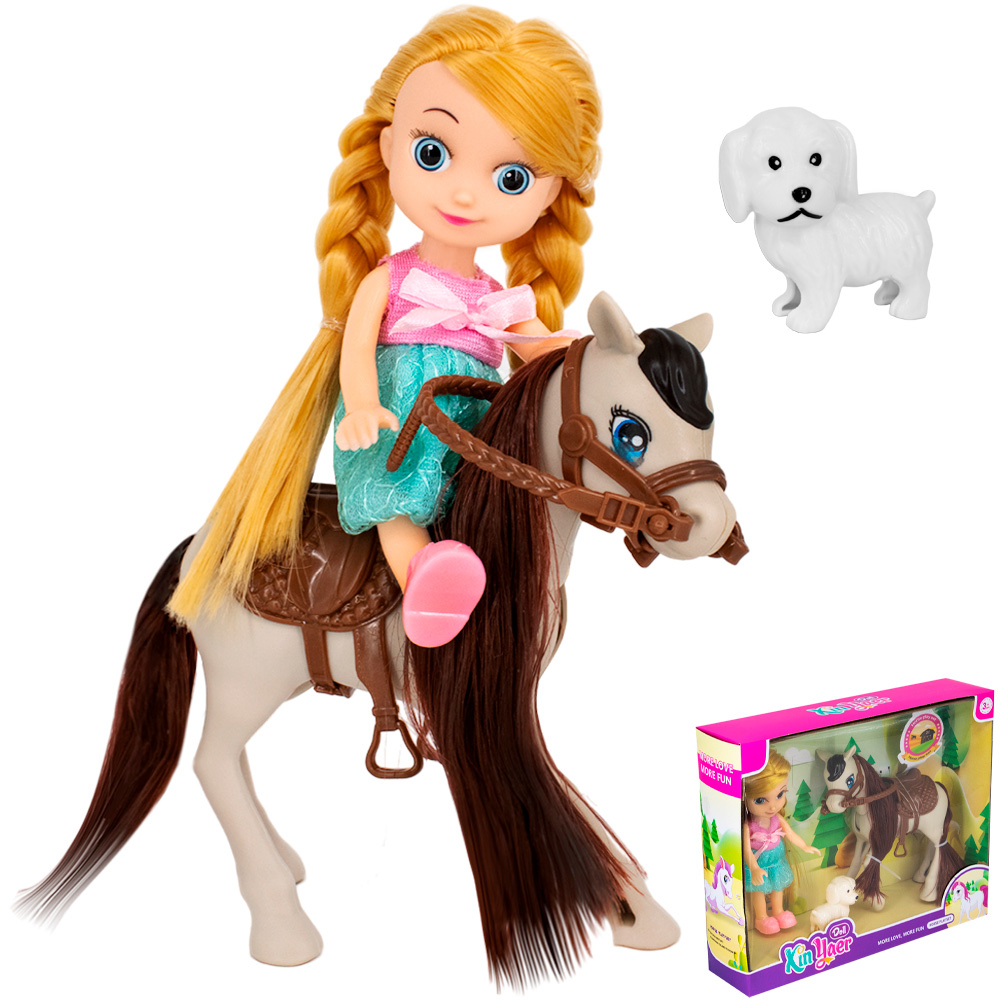 Кукла малышка FCJ0874938 с лошадкой  в кор.