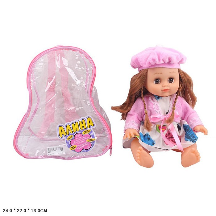 Кукла 7637 Алина в рюкзаке.