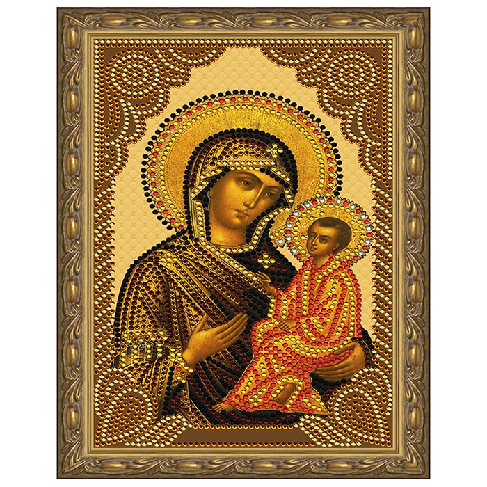Набор ДТ Картина 5D мозаика с нанесенной рамкой.Тихвинская Божия матерь 40*50см KM0808.