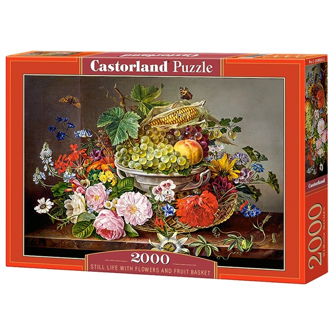 Пазл 2000 Натюрморт с цветами и фруктами С-200658 Castor Land