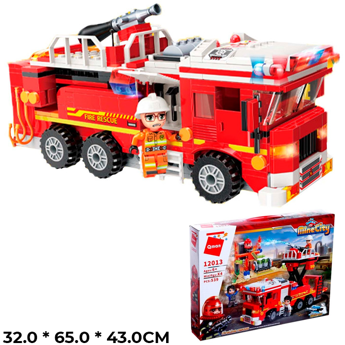 Констр-р 12013 QMAN Пожарная машина 539 дет. в кор.